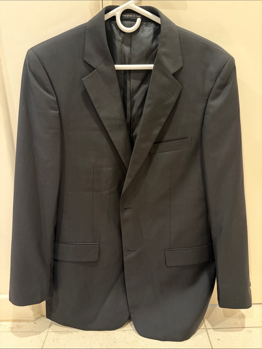 Tessori Men's Blazer Black 38R Hand Tailored in Milan Italy